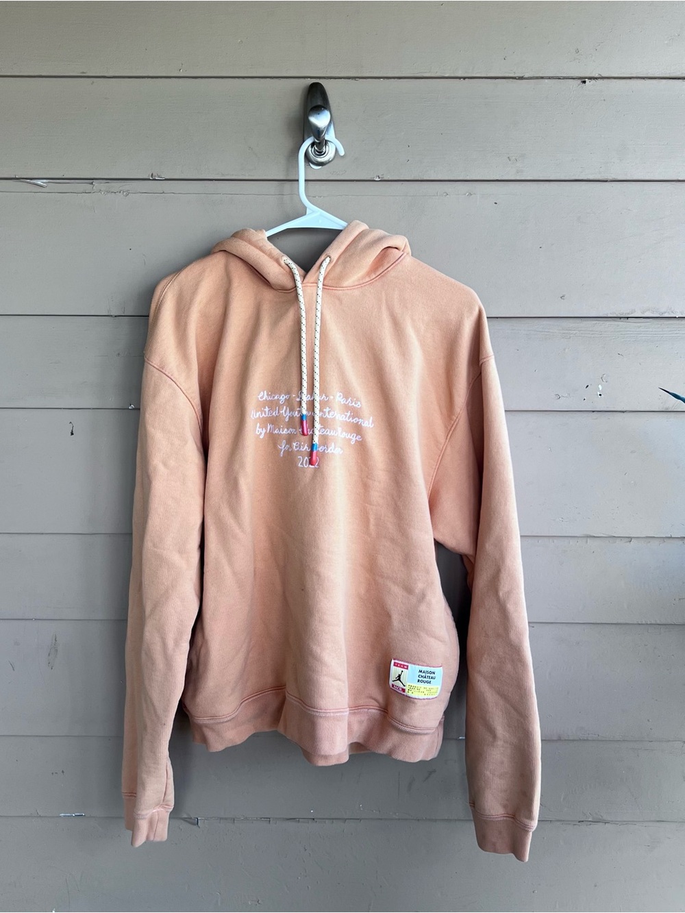 Air Jordan x Maison Château Rouge Hoodie Orange Pullover 2022 Men's Size M